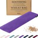 Qomfor Microwave Heating Pad - Large Microwavable Wheat Bag Heat Pack for Neck and Shoulders, Pain Relief, Back Pain, Arthritis, Period Cramps - Reusable Lavender Heating Pad (Purple)