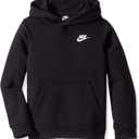 Nike Boy's NSW Pull Over Hoodie Club, Black/ White, Medium
