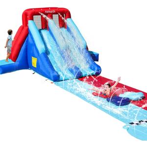 AirMyFun Inflatable Bounce House with Double Slide, Kids & Adults Water Slides for Outdoor Fun