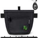 Gobeigo Dog Treat Pouch and Training Clicker, Upgrade Two Magnetic Closure to Prevent Spills, 2 Cup Treat Bag with Poop Bag Dispenser, Metal Clip Waist Belt Fanny Pack for Pet Walk (Black)