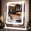 15" x13" Vanity Mirror with Lights, LED Makeup Mirror with Lights,10X Magnification Vanity Mirror with 360Rotation, 3 Color Modes Dimmable Lighted Mirror Makeup for Desk, Travel, White