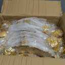 Dandat 100 Pcs Charger Plate Bulk 13'' Floral Reef Plates with Napkin Ring Plastic Dinner Charger Hollow Out Flower Napkin Holder Plastic Plate for Table Setting Wedding Party (Gold)