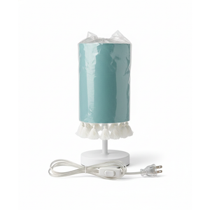 Fenmzee Turquoise Nightstand Table Lamp for Bedroom - Small Lamp for Office Desk with Metal Base, LED Bulb Included