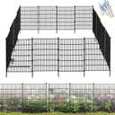 16 Panels Garden Fence,Rustproof Metal Fence Panels - 32in (H)37.8ft (L) Garden Fencing Animal Barrier with Gate,Dog Fence Outdoor for Yard