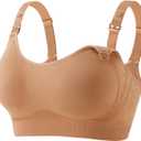 HOFISH Nursing Bras for Breastfeeding, TwinClips Wearable Pump Bra Fixed Pad, Adjustable Support Maternity Bra for Pregnancy (M)