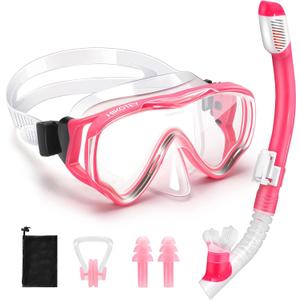 Snorkeling Set for Kids, Full Dry Snorkeling Mask Set for Adults, Anti-Fog Protection, Unisex,HD Panoramic View, Snorkeling Gear for Kids 4-14 Age