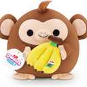 Snackles Series 2 Monkey & Dole 14 Inch Plush by ZURU, Ultra Soft Plush, Collectible Plush with Real Licensed Brands, Stuffed Animal, Giftable