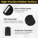 MaxxHaul Solid Rubber Wheel Chock 2-Pack | 8" x 4" x 6" Heavy-Duty Tire Stop | Non-Slip Traction Pads | Built-in Handle | All-Weather Vehicle Safety Block | Black | (70472)