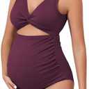 Century Star Maternity Swimsuit One Piece for Women Pregnancy Bathing Suit High Waist Maternity Swimwear, XL
