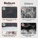 Bedsure SupportMax Calming Dog Beds Large Sized Dog - 36in Donut Washable Large Pet Bed,Anti-Slip Removable Cover,420GSM Round Anti-Anxiety Fluffy Plush Faux Fur Bed, Fits up to 80 lbs Pets