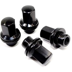 Set of 24 Veritek VPE-1215JAGOEBK 12×1.5mm 1.65″ 3/4 19mm Hex Mag Seat w/Washer Black Lug Nuts for Jaguar Factory Wheels