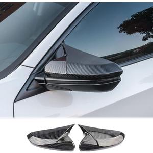 Rifoda for Civic Carbon Fiber Printing Chrome Plated car Door Side Mirror Cover Trim ABS Material for Honda 10th gen Civic 2016 2017 2018 2019 2020 2021