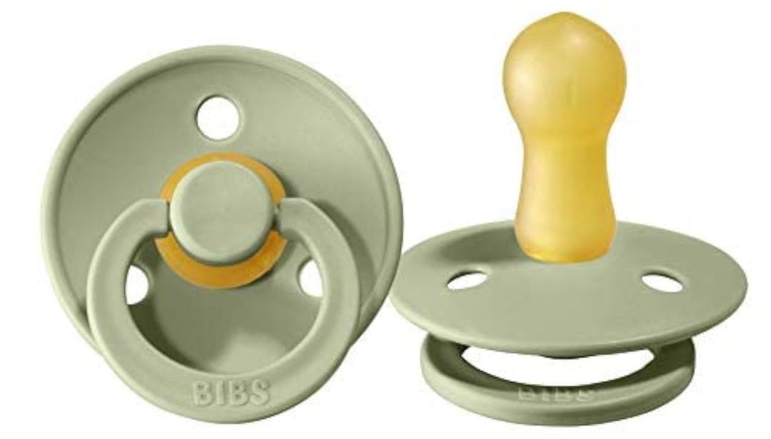 BIBS Pacifiers Colour Collection | Natural Rubber Baby Pacifier | Set of 2 BPA-Free Soothers | Made in Denmark | 18+ Months (Pack of 2) | Sage (18+ Month (Pack of 2))