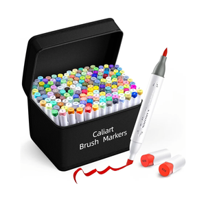Caliart 168 Colors Alcohol Markers Brush Tip & Chisel, Dual Tip Art Markers Set for Adults Coloring Book Artists Sketch Illustration, with Case Permanent Colored Pen Art Supplies Drawing Gifts