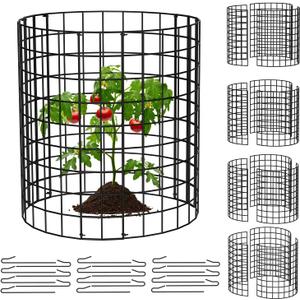 Keten 5 Pack Plant Protector from Animals, 15pcs Metal Mesh to Keep Animals Out, 13.7'' Dia x 13.7'' H Plant Cages, Garden Protection Bunny Barricades from Chicken Squirrels for Flowers & Vegetables