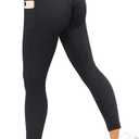 SUUKSESS Women Scrunch Butt Lifting Seamless Leggings Booty High Waisted Workout Yoga Pants (X-Large, #8 Pockets Black)