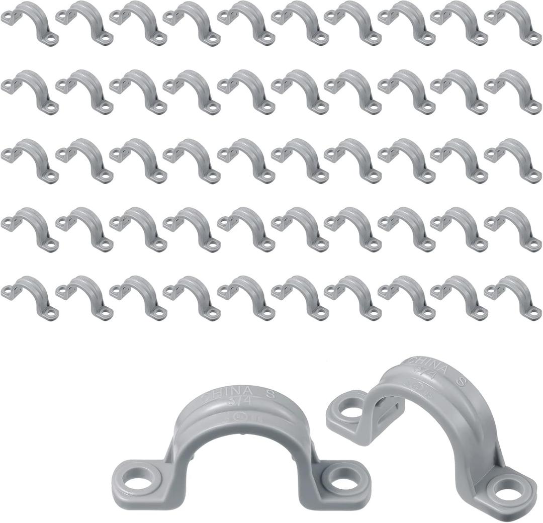 Demissle PVC Conduit Clamp 2 Hole Straps Heavy Duty Grey Plastic Conduit Strap U Clip Mounting Bracket for Cables(50 Pcs,3/4 Inch) Demissle PVC Conduit Clamp 2 Hole Straps Heavy Duty Grey Plastic Conduit Strap U Clip Mounting Bracket for Cables(50 Pcs,3/4 Inch)