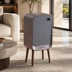 Motion Sensor Touchless Trash Can for Living Room Bedroom, 5.3 Gallon/20L Automatic Stainless Steel Slim Tall Garbage Can with Butterfly Lid&Legs, Eclipse Grey