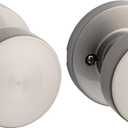 Kwikset Pismo Interior Passage Door Knob, Handle For Closet and Hallway Doors, Non-Locking Doorknob in Satin Nickel, with Microban Protection (Round Rose)
