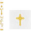 MTLEE Pack of 2 Baptism Candle Set for Boys and Girls, Baby Baptism Cloth with Gold Cross and Sacramental Catholic Candle Velas para Bautizo Christening Set