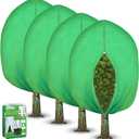 4Pack Thickened Plant Covers Freeze Protection for Winter - 71" x 47" Large Shrub Bush Cloth Blankets for Outdoor Plants Tree Frost Protection with Drawstring Bags Jacket for Plants (3.2 oz/yd)