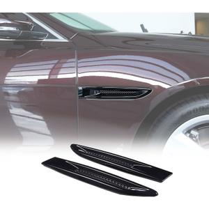 Daeiclru Side Fender Air Vent Outlet Cover Trim Fit for Jaguar XF XFL F-Pace X761 2016-2020/ Jaguar XE XEL 2015-2021, ABS Side Vent Trim Exterior Accessories (Glossy Black)