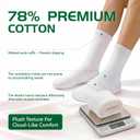 2 x Men's Crew Socks, White Socks Men,Cushioned Cotton Athletic Arch Support Moisture Wicking,1-Pairs Premium Trial Pack (White)