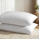 WQSPRING Support Bed Pillow Queen Size Cotton Cover, Super Soft Premium DownAlternative Filling for Sleeping with Hotel Quality Luxury, Ideal Comfortable Pillows for Side, Back, and Stomach Sleepers