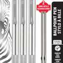 Zebra Pen F-701 Ballpoint Black Ink Fine Point 0.8mm Pen, Heavy Duty, Durable Stainless Steel Barrel, Knurled Grip, Silent Retractable Plunger, Ideal for Tactical Use, 3-Pack Plus 2 Refills (29412)