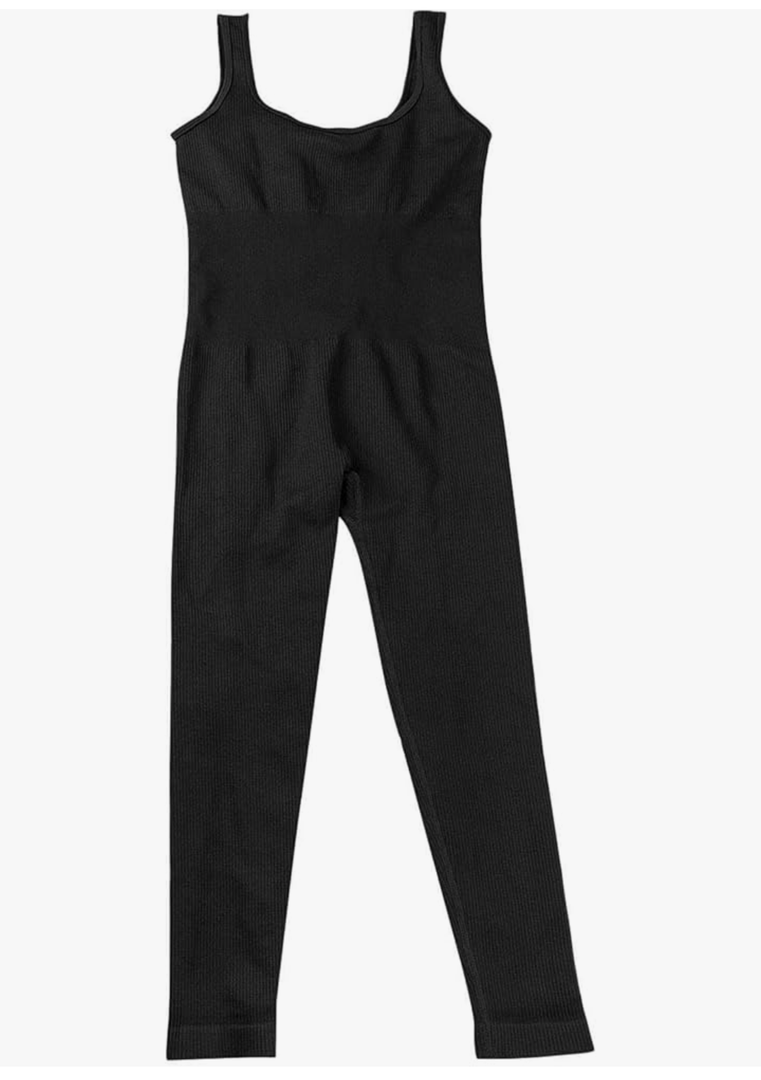 Bodysuits for Women for Women Fashion Yoga Jumpsuits Workout Ribbed Long Sleeve Sport Jumpsuits Legging Fit & (2 Pack) L