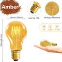 HESSION A19 Vintage LED Edison Bulbs, 4W Equivalent 40W Dimmable LED Bulbs, 400 Lumens 2300K Amber Warm Light Bulbs, E26 Base Decorative Antique Spiral A19 Light Bulb for Light Fixture, Pack of 4
