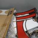 3 FT Christmas Metal Sleigh Decoration Santa Sleigh with 2-Tier Storage Shelf