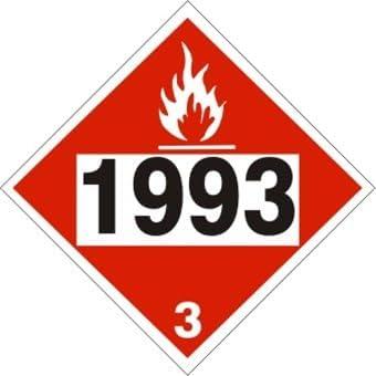 DOT Placard 1993 FLAMMABLE LIQUIDS n.o.s. FUEL OIL Sign Shipping Metal Tin Sign 12 x 12 inch Warning for Industrial & Commercial Use (Z651)