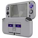 eXtremeRate PlayVital Classics SNES Style Protective Grip Case for Nintendo Switch Lite, Hard Cover for Nintendo Switch Lite - Screen Protector & Thumb Grips & Buttons Caps Stickers Included