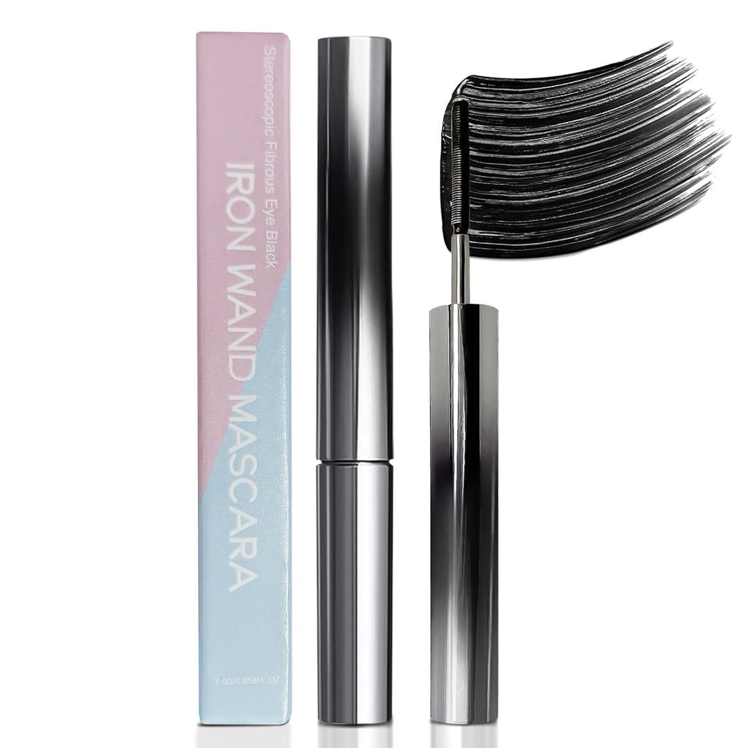 4 x Iron Wand Mascara Waterproof Long Lasting Curl Brushless Metal Wand Mascara for Women.