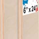 U.S. Art Supply 6" x 24" Unfinished Cradled Wood Panels for Painting, Gallery 1-1/2" Deep (2 Pack) - Artist Depth Wooden Wall Canvases - Mixed-Media Craft, Acrylic, Oil, Encaustic, Paint Pouring