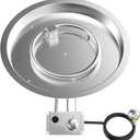 Skyflame 19" Round Stainless Steel Fire Pit Drop-in Burner Kit with CSA Certified, Flame Sensing, Electronic Spark Ignition, Propane Regulator Connector Hose Set for Propane Tank