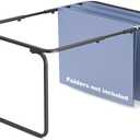 Vanulee Hanging File Folder Frame,Legal/Letter Size,Adjustable Length 16-25 inches,12.598" W 9.45" H, Hanging Folders Holder for Desktop Organizer and Metal Rail in Filing Cabinet Drawer,1 Set