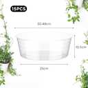 Hoolerry Plastic Plant Saucer Clear Deep Drip Tray Thickened Clear Plant Saucers Trays for Pots Deep Drip Trays for Home Garden Indoor and Outdoor Potted(15 Pcs, 12 Inch)