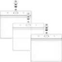 Horizontal Name Tag Holders and Metal Badge Clips with Vinyl Strap Waterproof PVC ID Card Holder (Horizontal 2.36x3.74 12PACK)