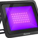 365nm 50W LED Black Light with US Standard Plug and Switch, 4.9ft Power Cord, IP66 Waterproof Blacklight is used for Indoor or Outdoor Glow Party, Stage Lighting,Body Paint, Poster