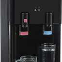 Igloo Top Loading Water Cooler  Hot & Cold Dispenser  Black & Stainless Steel, Holds 3 & 5 Gallon Jugs, Child Safety Lock  for Homes, Kitchens, Offices, Dorms