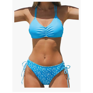 CUPSHE Women's 2 Piece Bikini Set Back Braided Straps with Reversible Bottom, M
