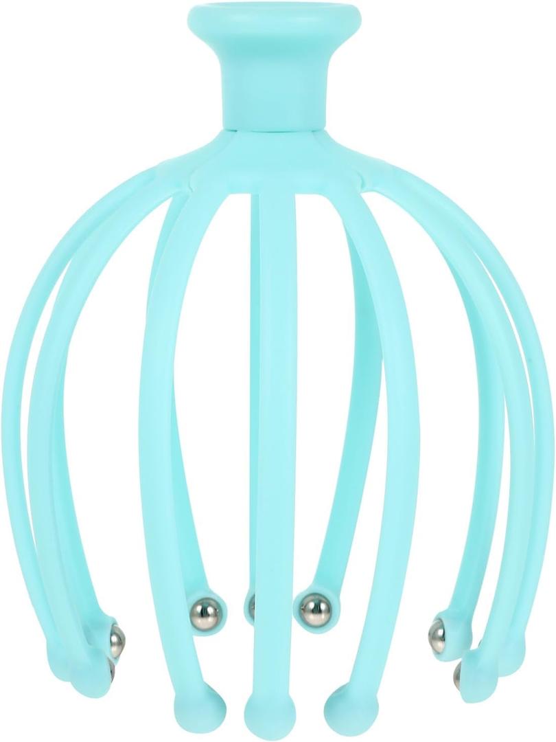 FRCOLOR Scalp Massager Handheld Octopus Head Massager 8 Fingers Design Head Scratcher Tool Stress Relax Reduction in The Office Home Spa Father's Day and Mother's Day Gifts