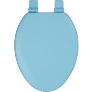 Toilet Seat, Slow Close, Soft Touch, Ultra-Smooth Matte Finish (No Orange-Peel Texture), Premium Moulded Wood, Quick Release, PIKLiDS (Sky Blue, Elongated)