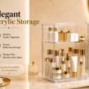 2-Tier Acrylic Storage Organizer with Magnetic Door, Clear Display Case for Makeup, Skincare, Collectibles, Perfume & Bathroom Countertop Storage