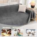 MYSKY HOME Couch Cover for Dogs, Washable Couch Covers, Non Slip Sofa Cover, Couch Cover 2 Cushion Sofa Dogs Furniture Protector with Tassels, Chenille Sofa Slipcover for Pets, 71"x118", Dark Grey