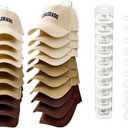 Hat Organizer for Wall, 2 Pack Adhesive Hat Rack for Baseball Caps, No Drilling or Wall Mount Cap Holder with Hooks, Over the Door Hat Storage Organizer for 20 Caps, Closet Storage White Set of 2