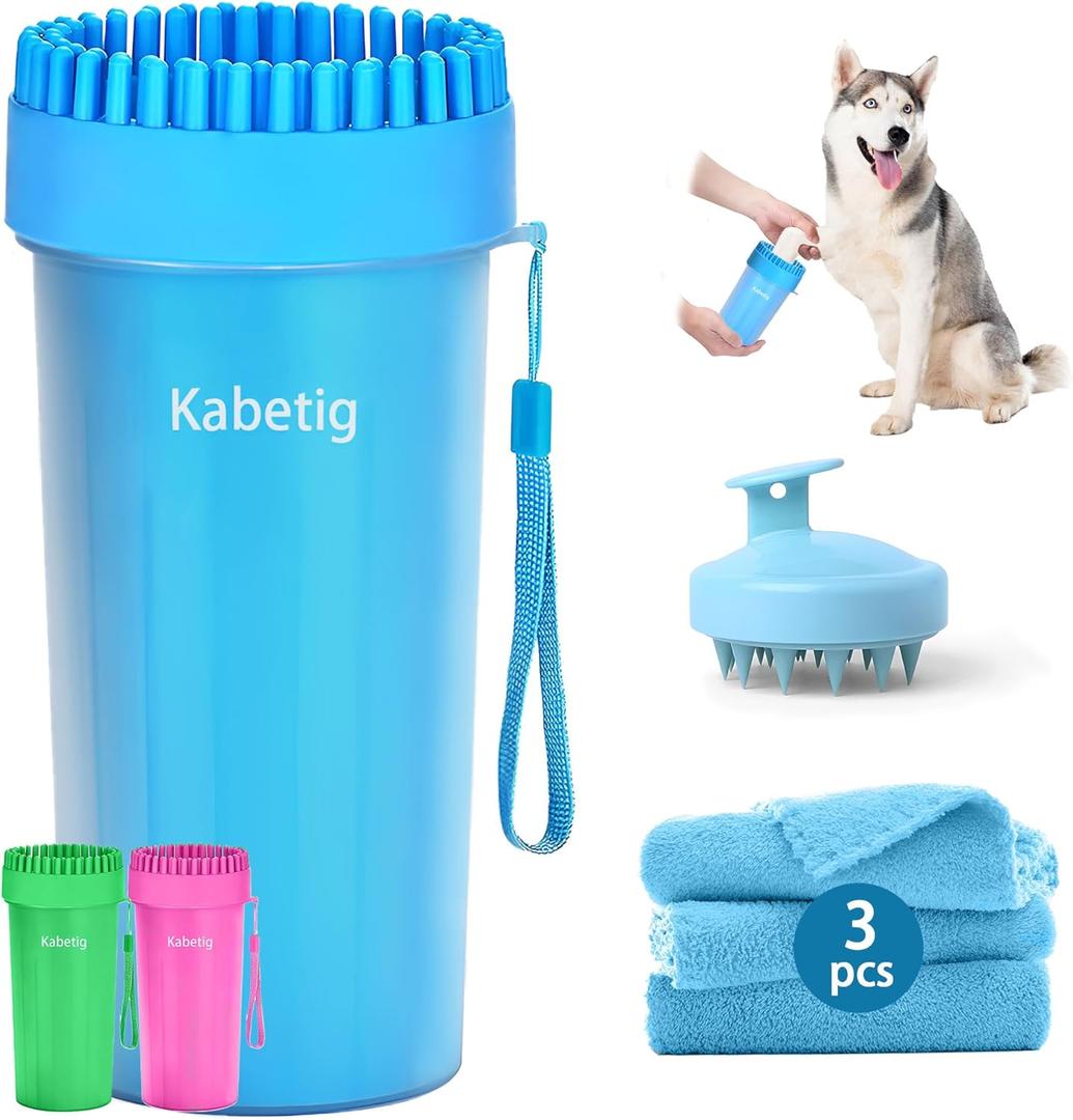 Dog Paw Cleaner & Washer for Large/Extra Large Breeds - Muddy Paws Easy Cleaning Cup for Big Dogs (Blue)