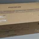 62 Inch Ceiling Fans with Lights,Large Modern Ceiling fan with Remote and 8 Wooden Blades,Dimmable,6 Speeds,Noiseless Reversible Indoor&Outdoor Fan for Bedroom,Patio,Living Room (Black)